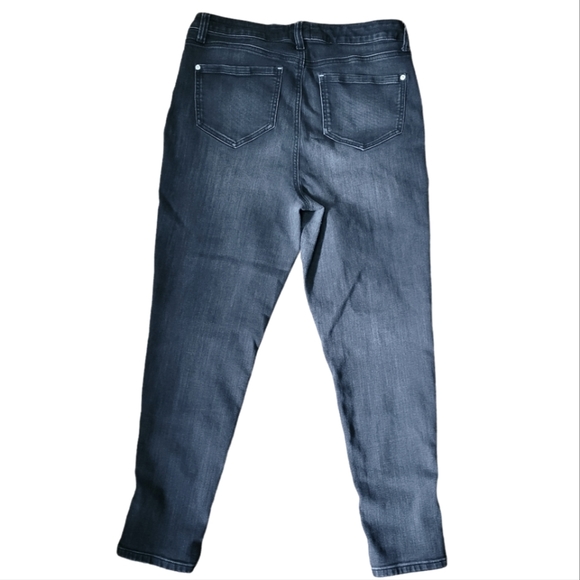 Plus size 14 curvy skinny jeans faded black with side slit - Picture 5 of 11